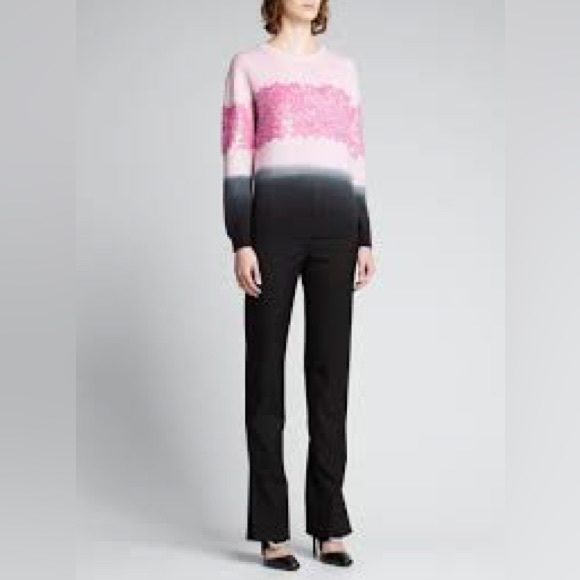 NWT Prabal Gurung sequin-embellished ombre cashmere wool sweater pink size large - Picture 5 of 15